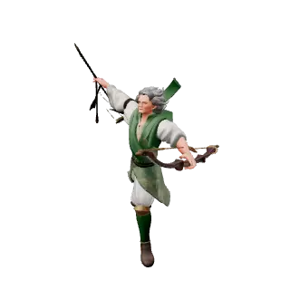 Rotating 3D model generated from the archer illustration