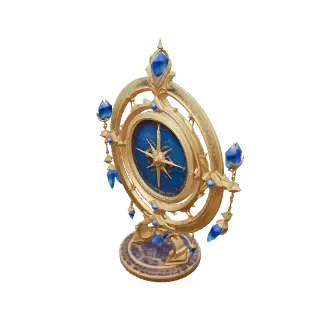 Rotating 3D model generated from the astral compass illustration