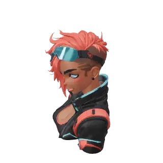 Rotating 3D model generated from the first original character illustration